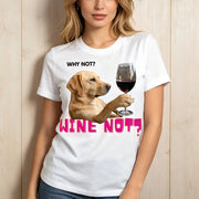 Funny Wine Labrador Dog Graphic Tee for Women