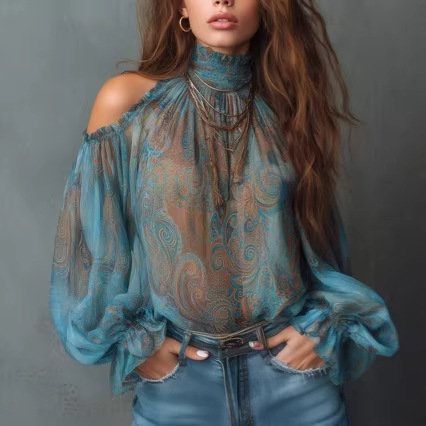 Floral Patchwork Blouse for Women