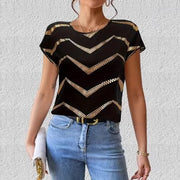 Elegant Geometric Batwing Top for Women