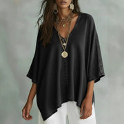 Casual 3/4 Sleeve Denim Tee for Women