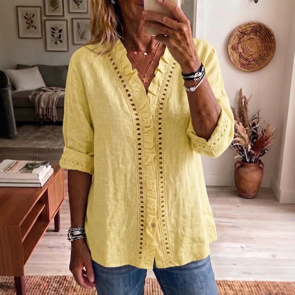 Casual Loose-fit Ruffled Blouse for Women