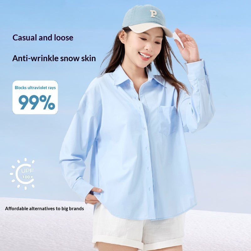 Breathable Sun-Protective Loose-Fit Shirt Jacket for Women