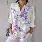 Floral Blouse Top for Women - Elegant Commuter Style