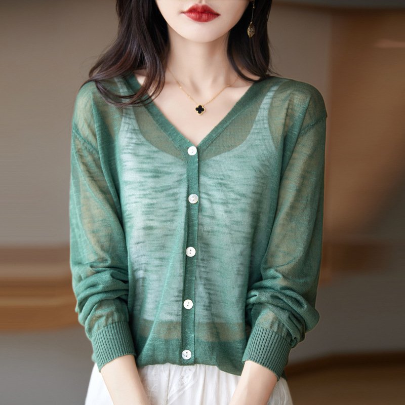 Loose-Fit Linen Shawl Top for Hot Summer Days