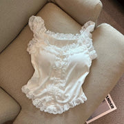 Lace Trim Strap Vest for Women