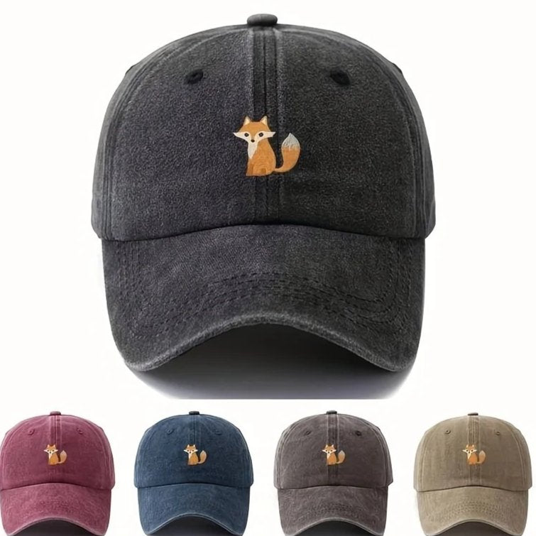 Vintage Distressed Squirrel Embroidered Baseball Cap