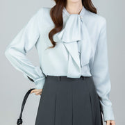 Elegant Long-Sleeve Shirt with Bow-Tie Detail