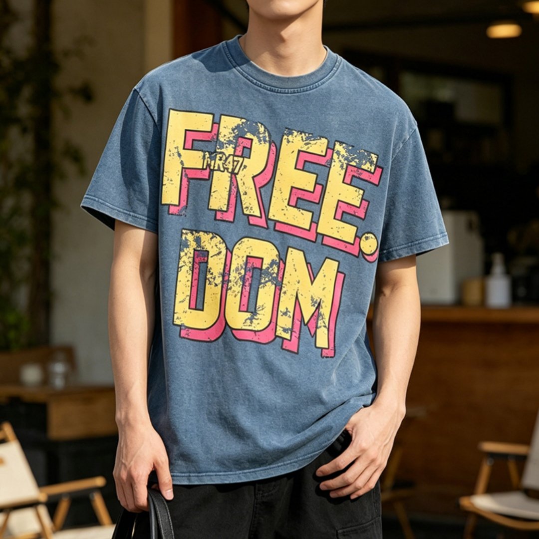 Retro American-Style Loose-Fit Short Sleeve Tee