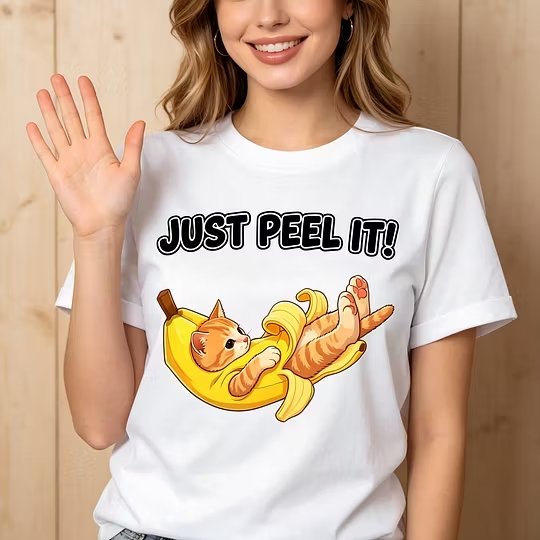 Funny Banana Cat Graphic Tee for Women