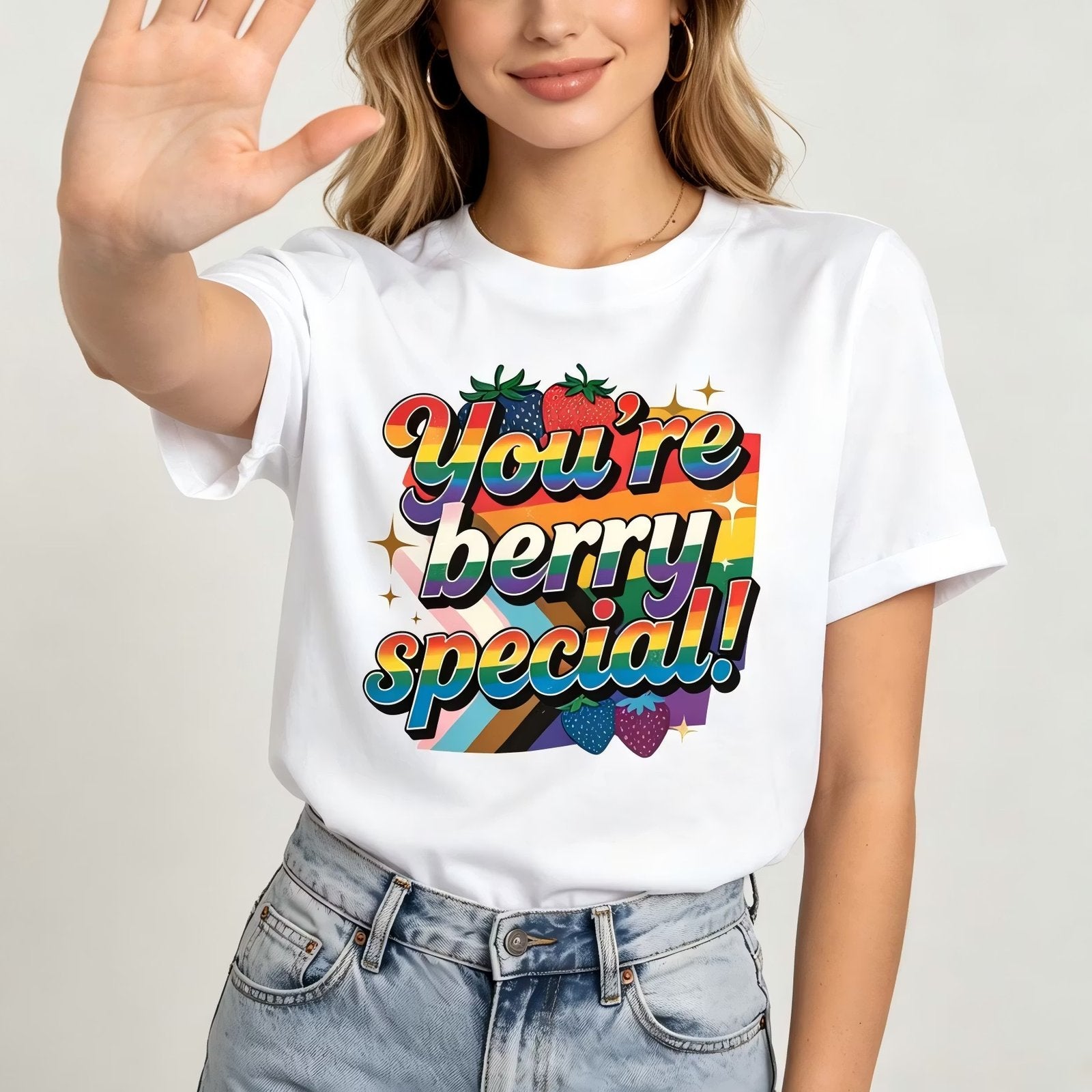 LGBTQ Pride Rainbow Graphic Tee for Women