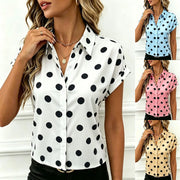 Polka-dot Short-sleeve Shirt for Women