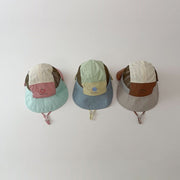 Summer Baby Hat with Wide Brim and Contrasting Colors