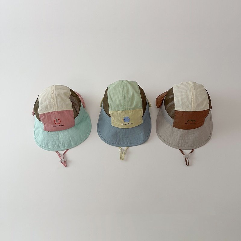 Summer Baby Hat with Wide Brim and Contrasting Colors