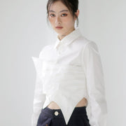 Asymmetrical Lace-Up Blouse for Women