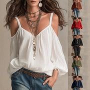 Elegant Off-Shoulder Blouse - Resort Chic Style