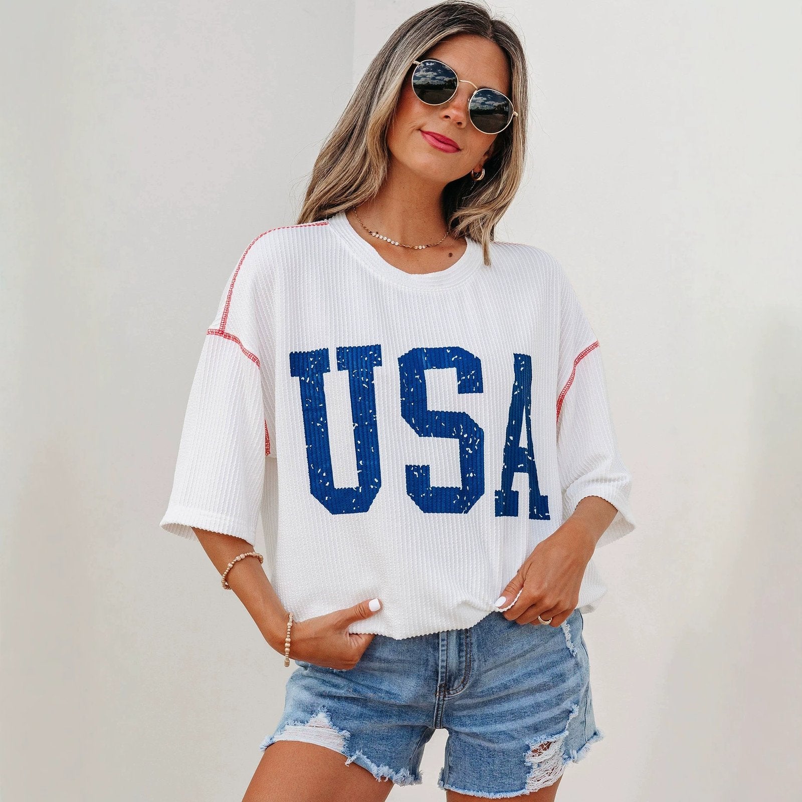 Trendy Letter Print Short Sleeve Tee