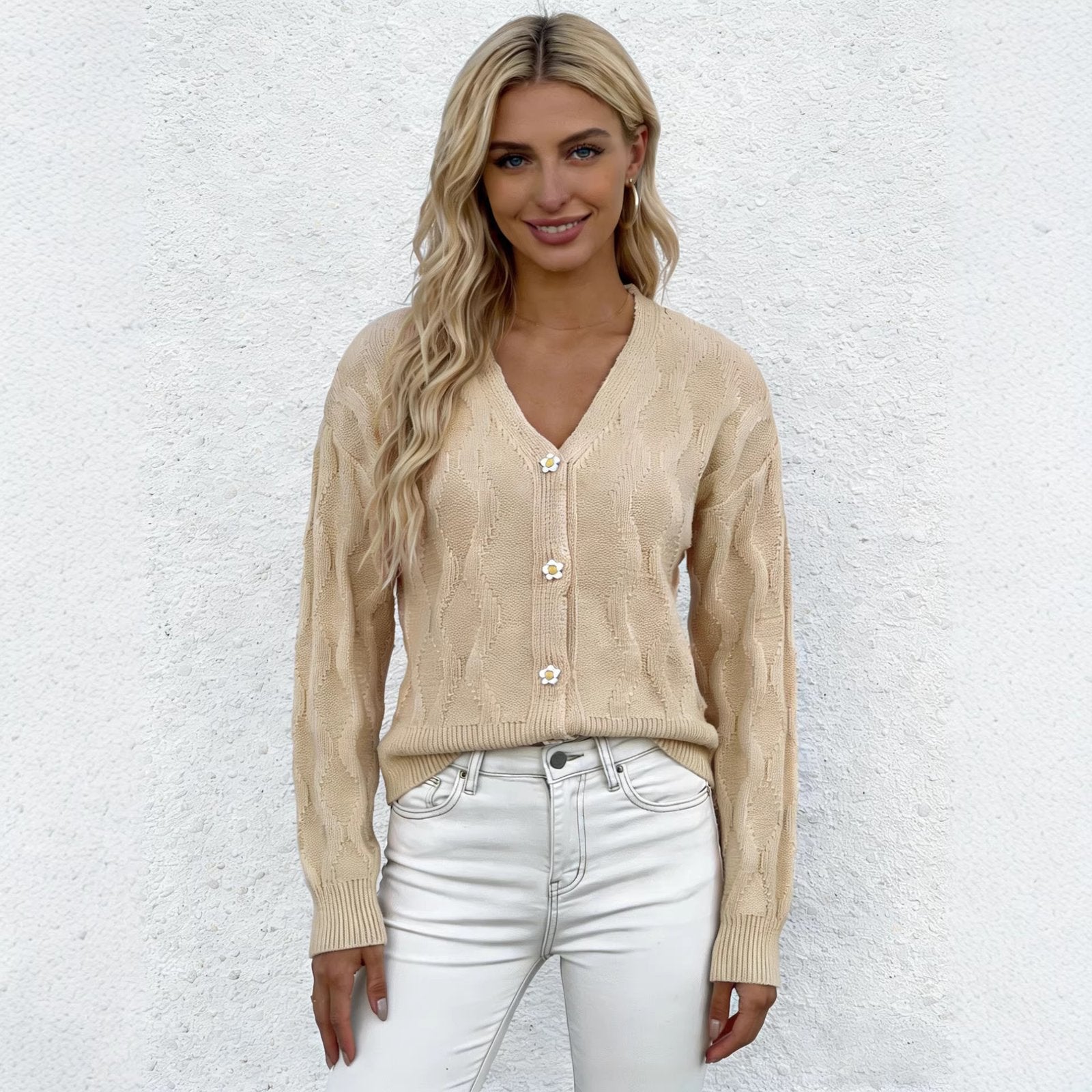 Cozy V-Neck Knit Sweater for Women