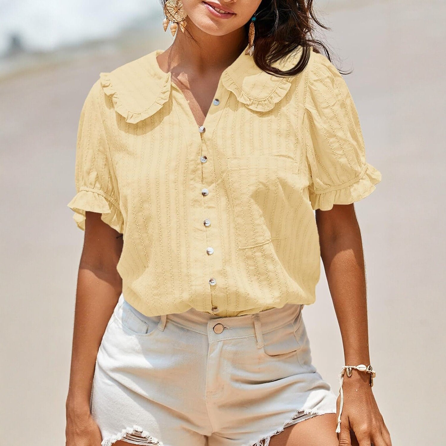 Sweet Puff Sleeve Blouse for Women