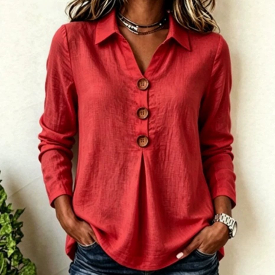 Women's Long Sleeve Blouse, Loose Fit, 6 Colors