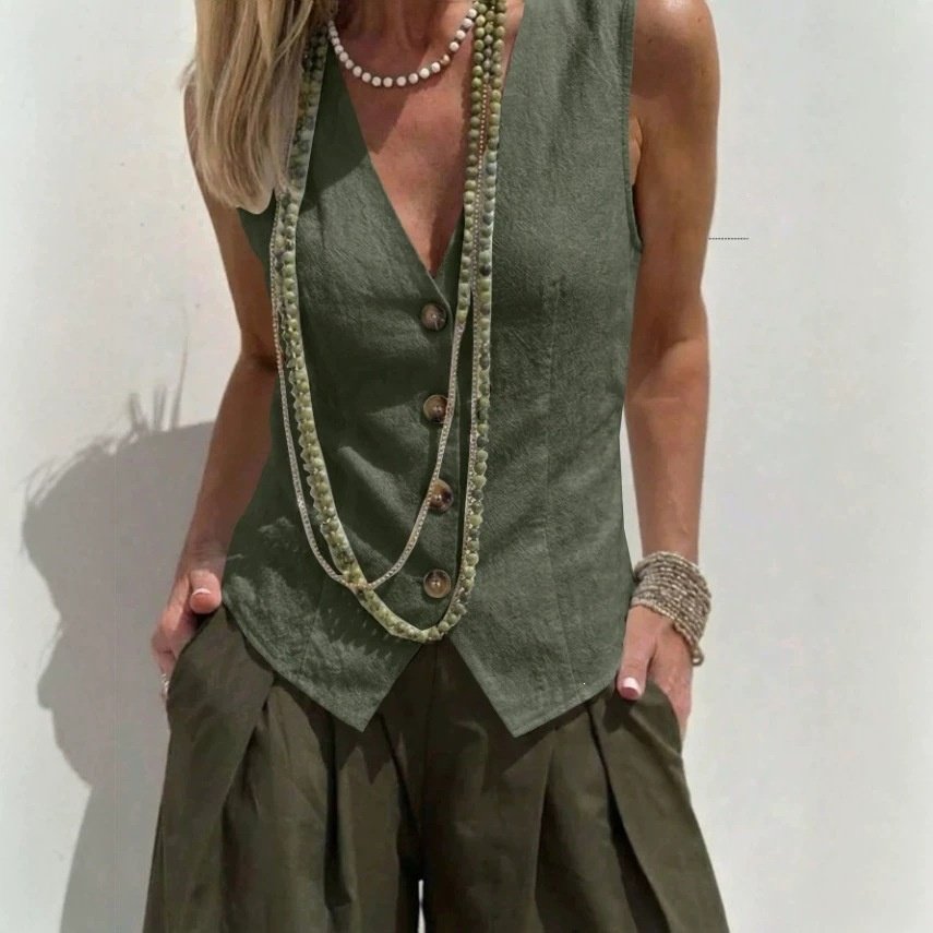 Women's Slim Fit V-Neck Waistcoat