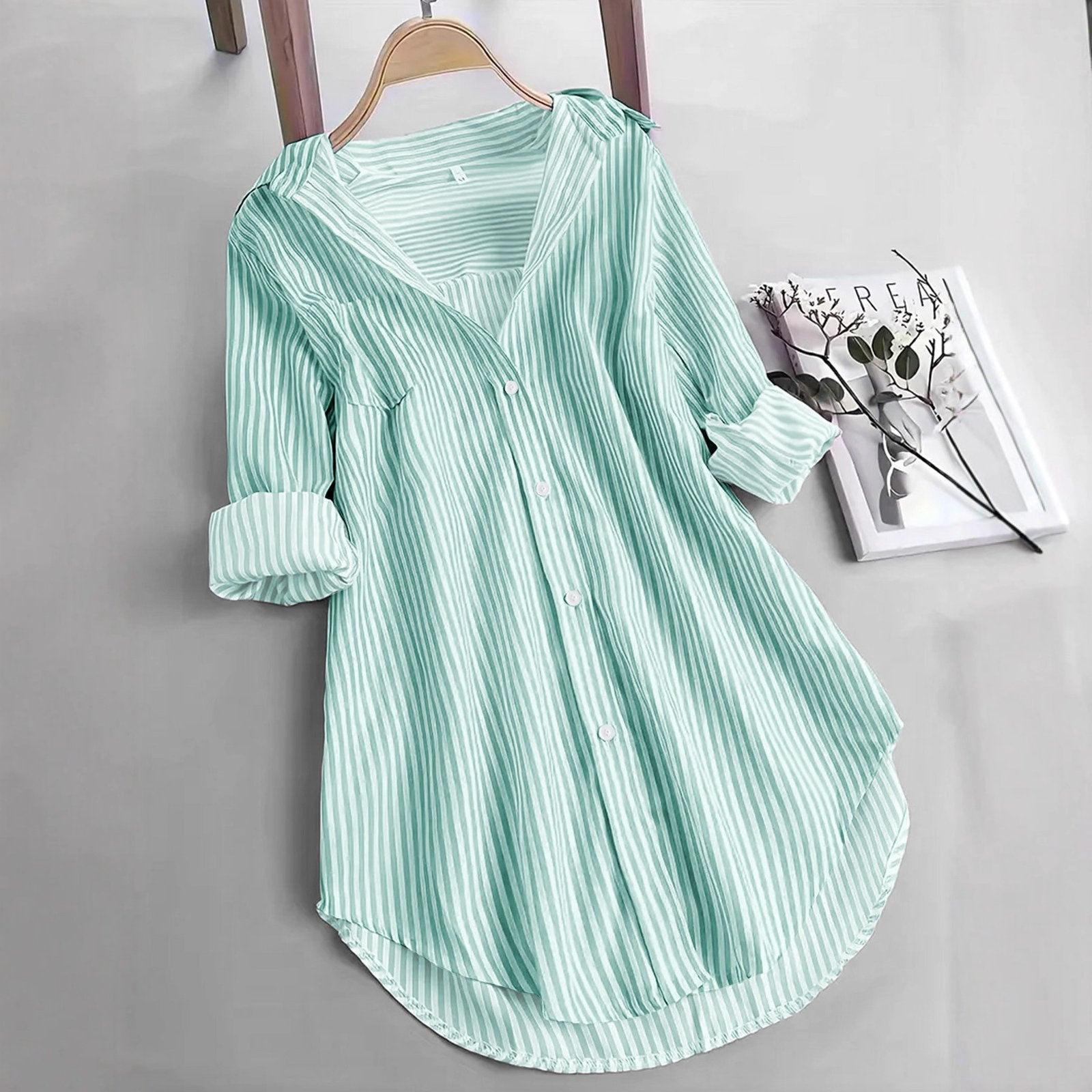 Relaxed Fit Striped Long Sleeve Shirt