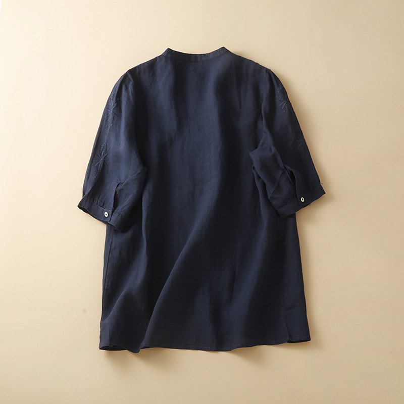 Loose-Fitting Linen Top for Women