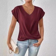 Universal Spring Summer V Neck Short Sleeve Tops