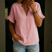 Loose-Fit Summer Top with Ruffled Sleeves