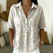 Petite Floral Blouse Top for Women - Forest Style