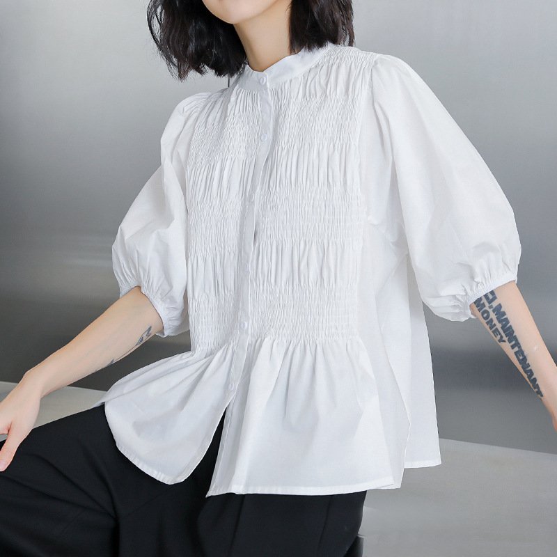 Loose Fit Lantern Sleeve Cardigan Top for Women