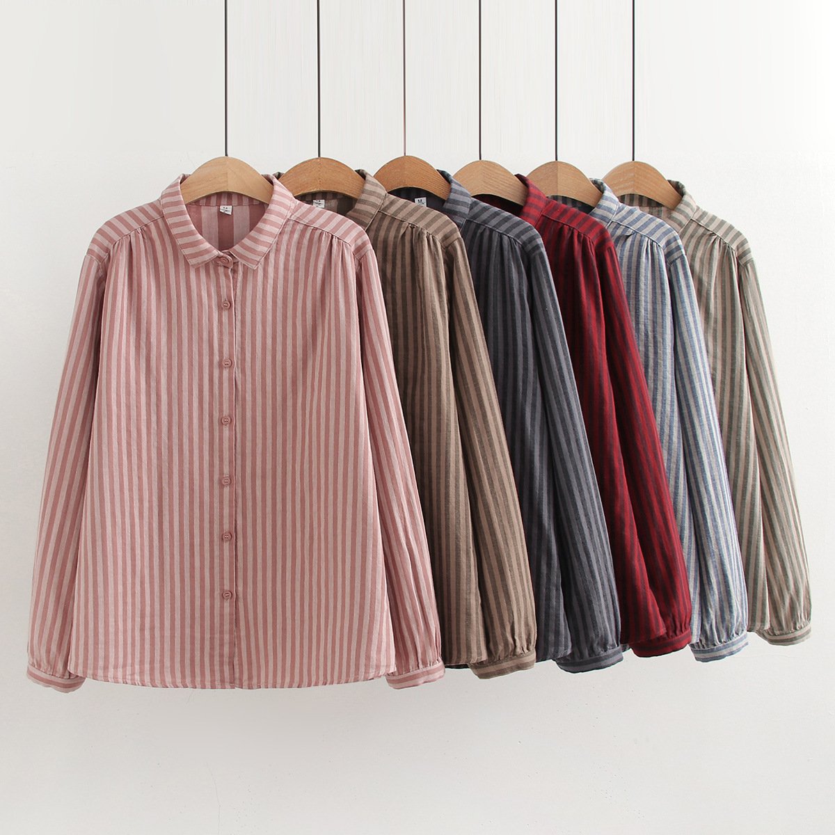 Women's Striped Long-sleeve Shirt for Work or Casual Wear