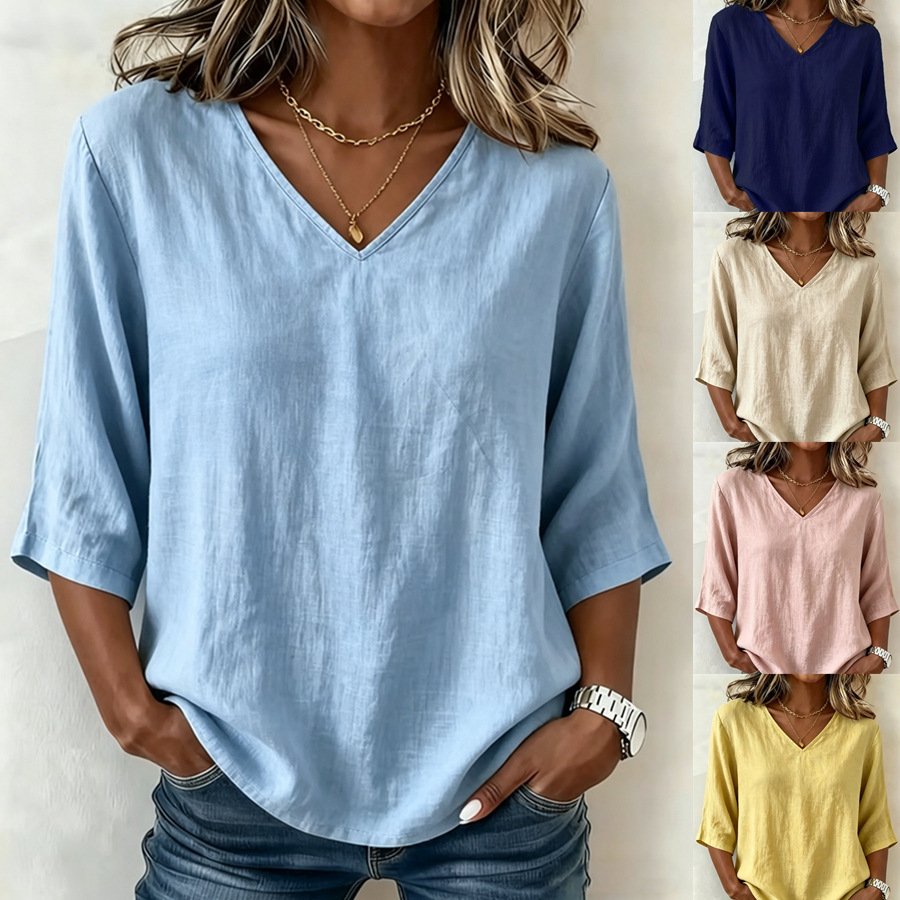 Casual V-Neck Blouse for Women