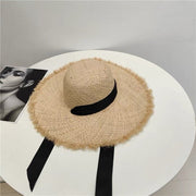 Raffia Straw Hat for Travel and Photography
