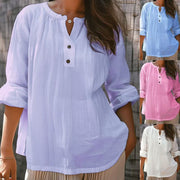 Vintage Crew-neck Bamboo-striped Pullover Shirt