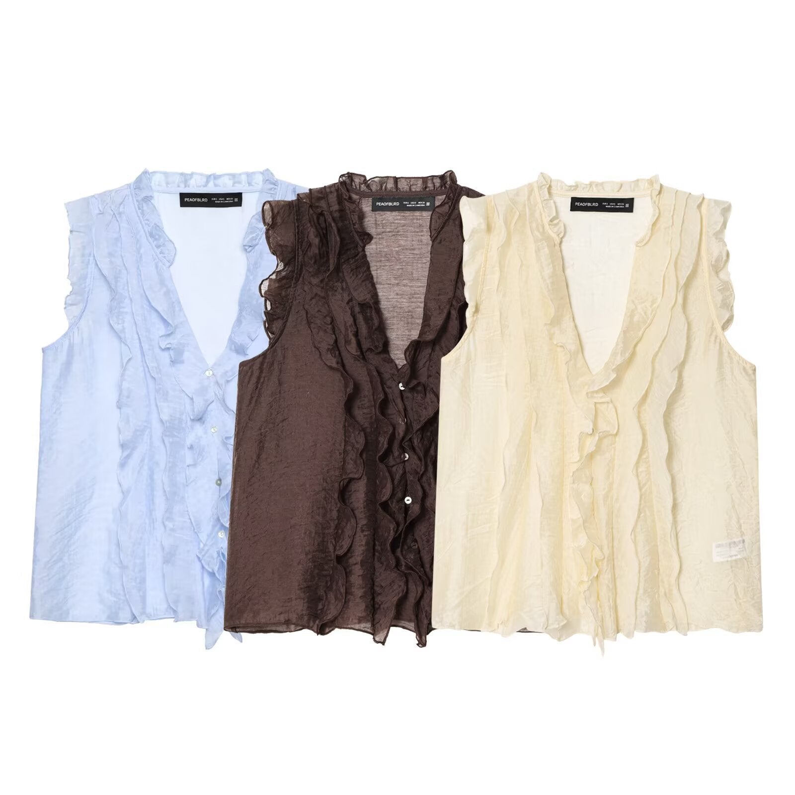 Flowy V-Neck Top with Ruffled Details