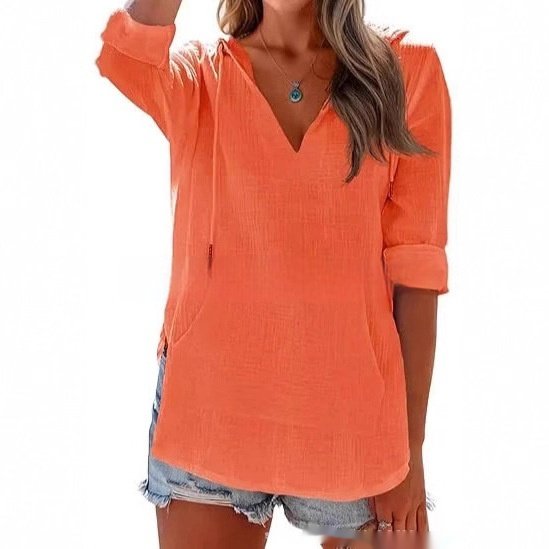 Beach Cover-Up Long-Sleeve Shirt with Hood