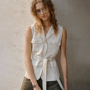 Elegant Linen Waistcoat Vest for Women