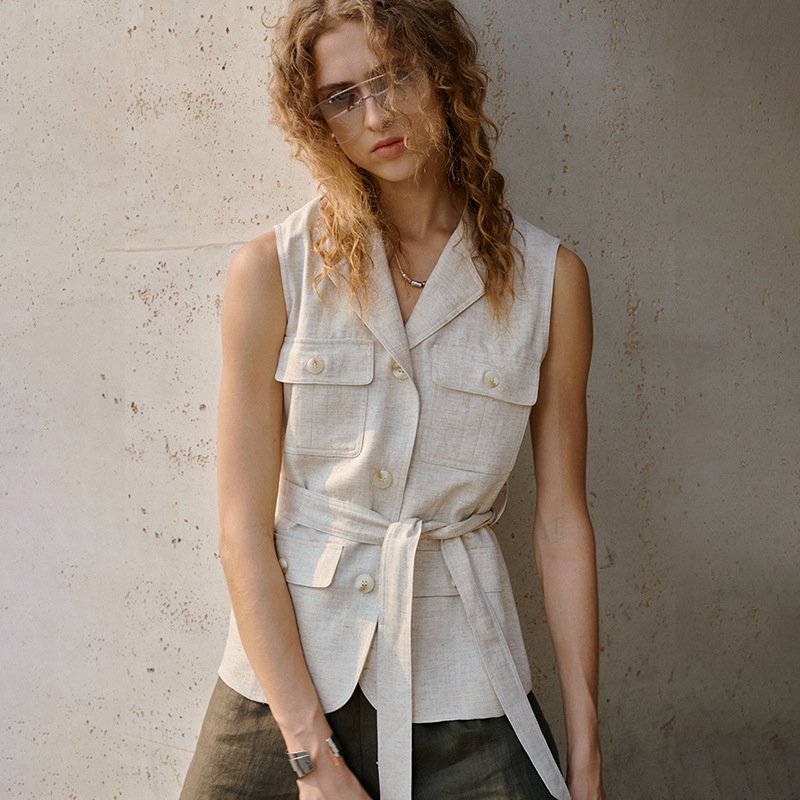 Elegant Linen Waistcoat Vest for Women