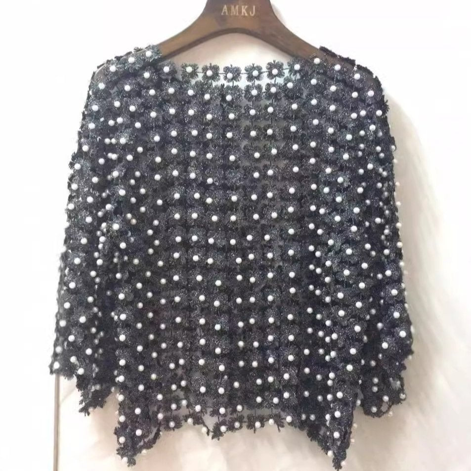 Stunning Lace Beaded Blouse Top