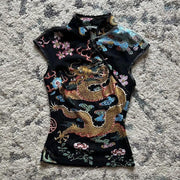 Vibrant Dragon Print T-Shirt