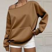 Women's Floral Crew Neck Off Shoulder Sweatshirt