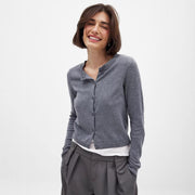 Navy Blue Long-sleeve Crew-neck Shirt for Women