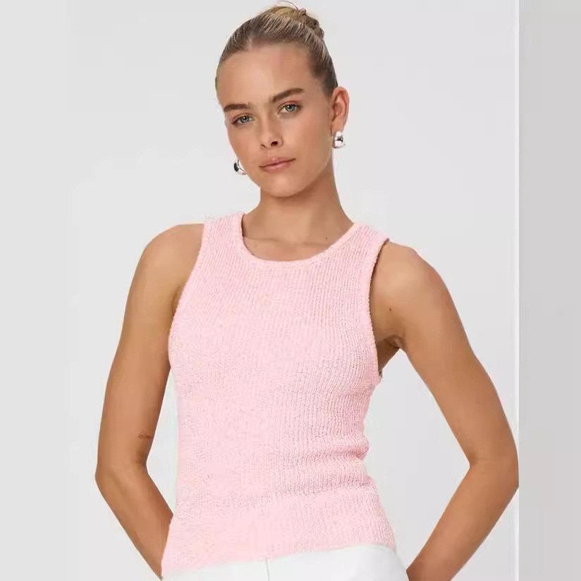 Navy Blue or Pink Sleeveless Tank Top for Women