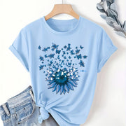 Casual Short Sleeve T-Shirt for Men & Women - Round Neck