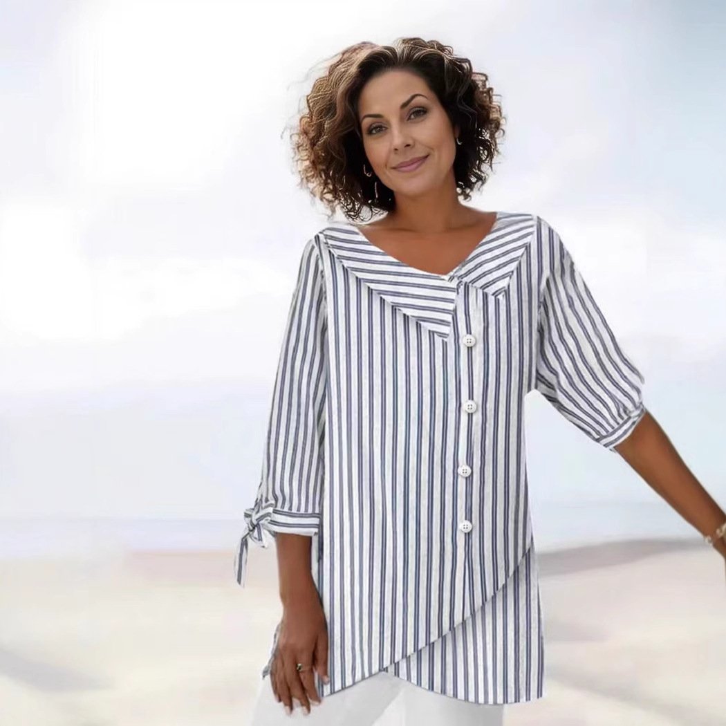 Striped V-Neck Top