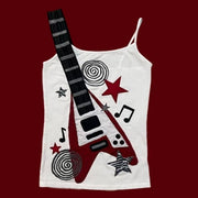 V-Neck Digital Print Tee for Women