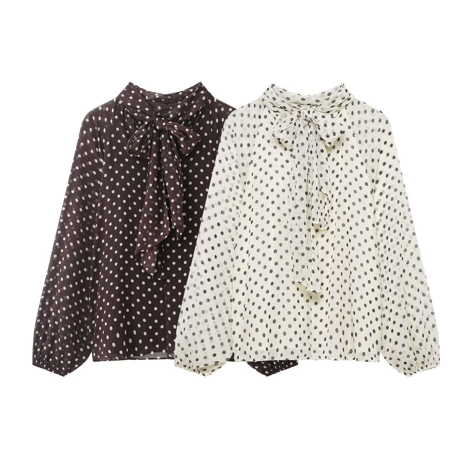 Casual Polka Dot Women's Shirt - Loose Fit, Easy Care