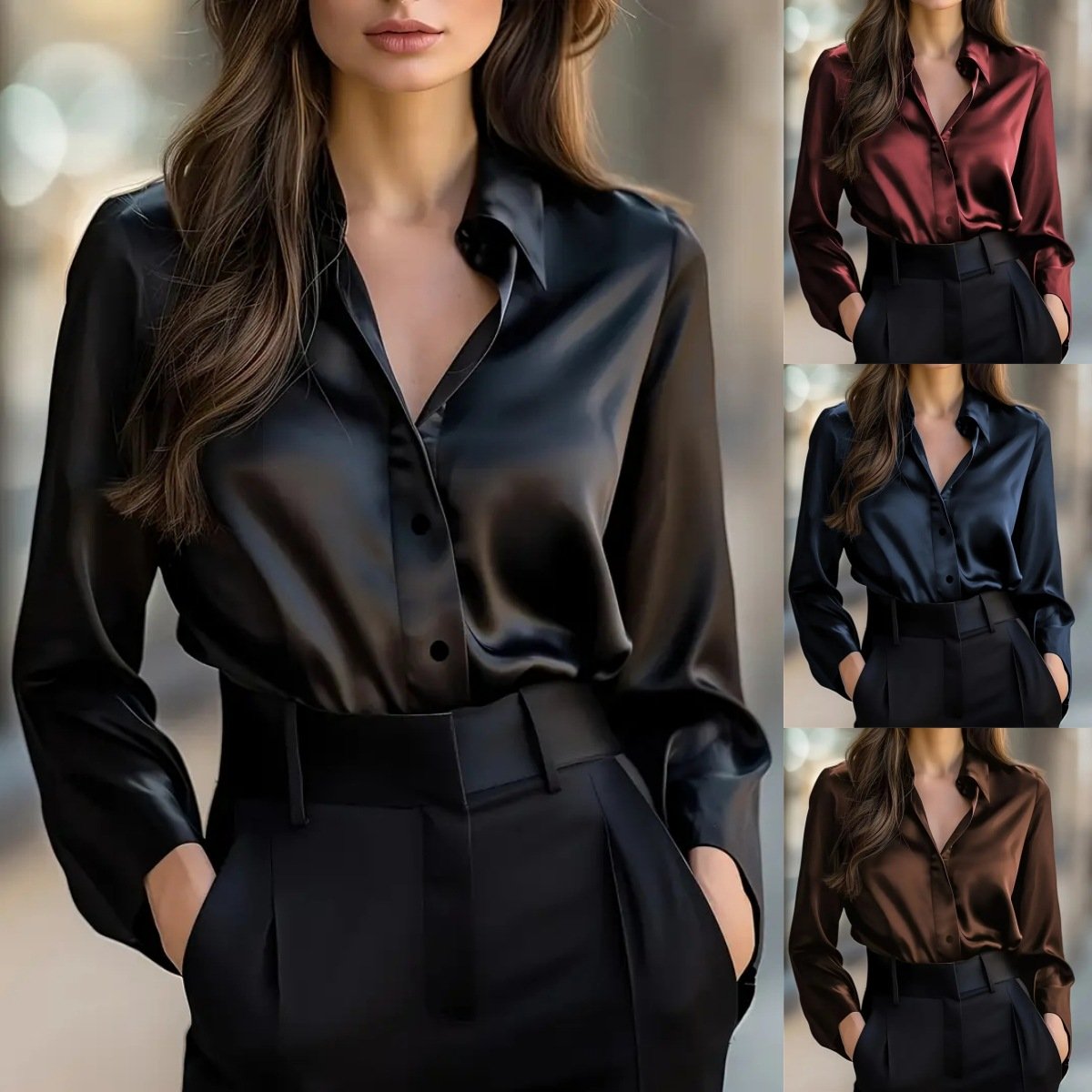 Elegant Long-sleeved Button-down Shirt for Men