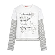 Striped Patchwork Long-sleeve T-shirt