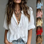Elegant Pleated Cardigan Blouse for Women